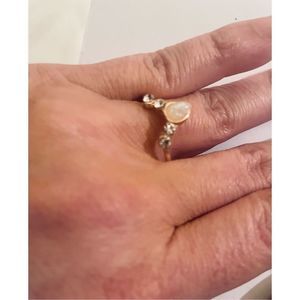 Gold white OPAL BOHO RING
